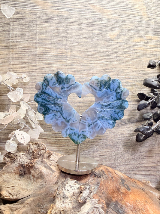 Angel heart crystal wings