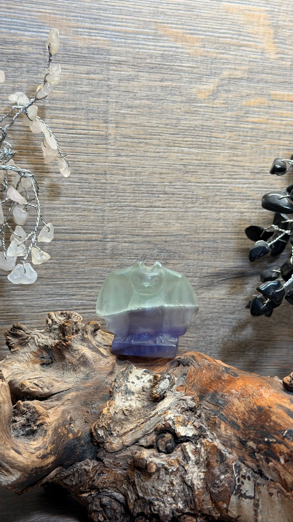 Fluorite bat carvings