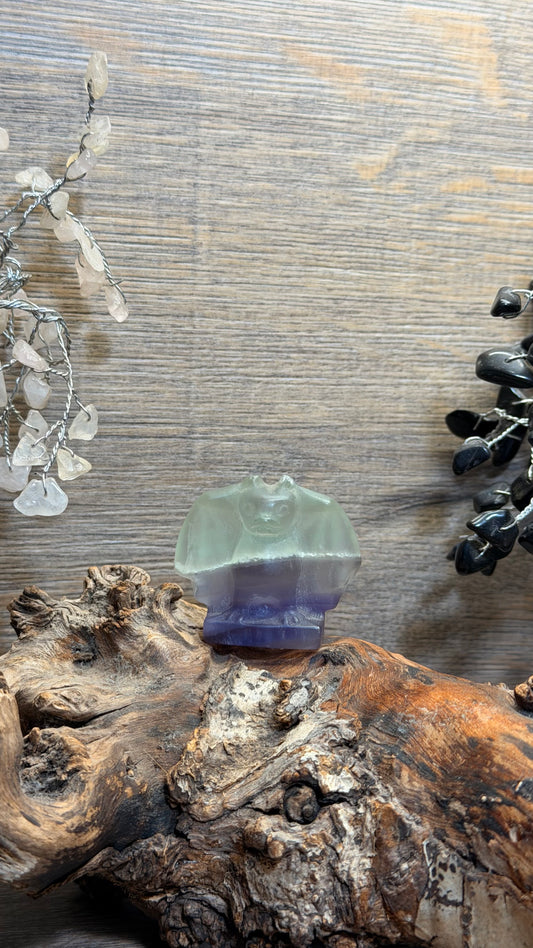 Fluorite bat carvings