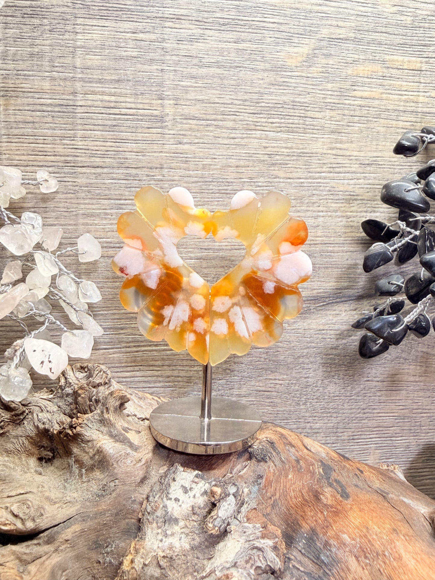 Angel heart crystal wings