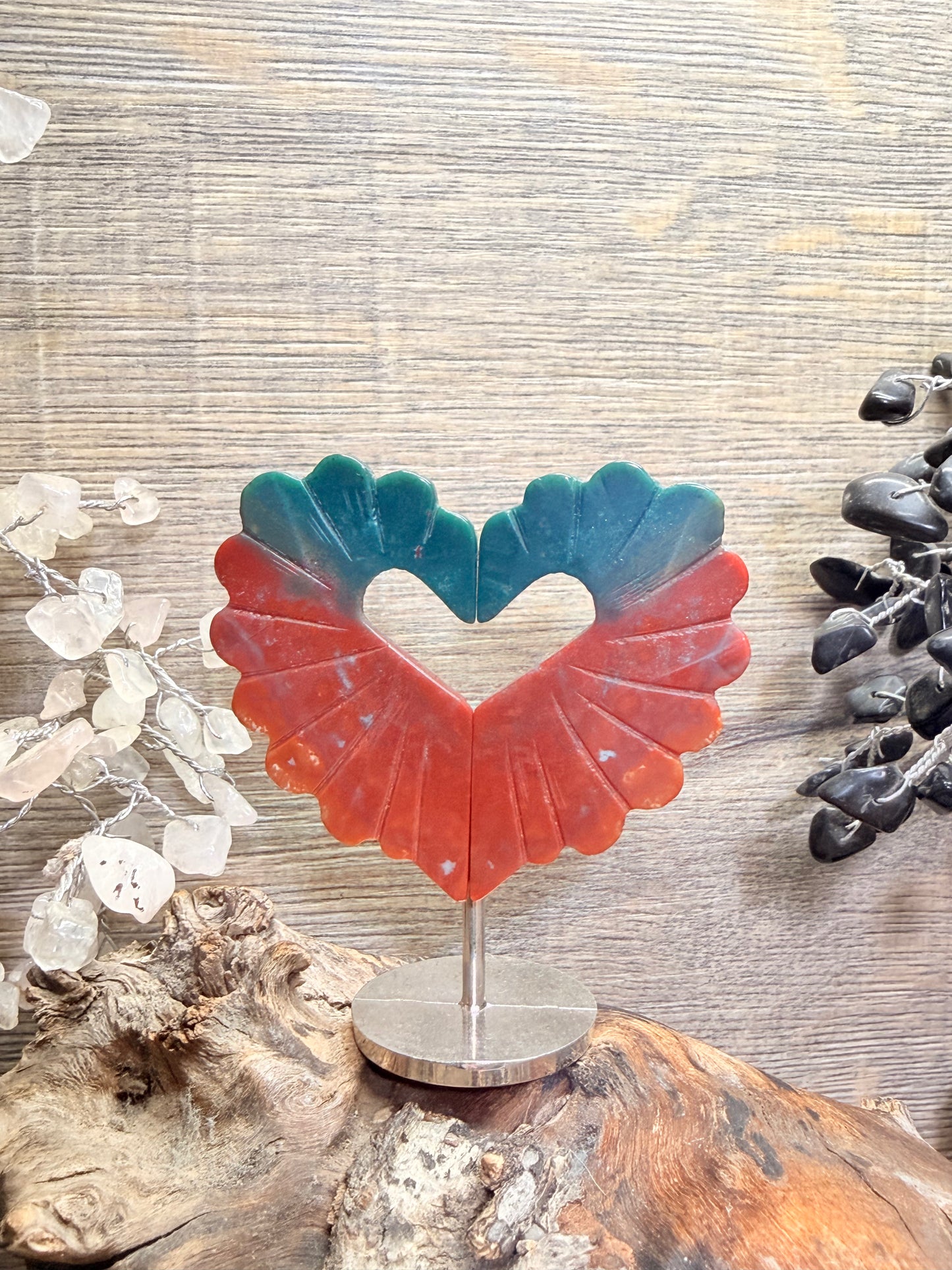 Angel heart crystal wings