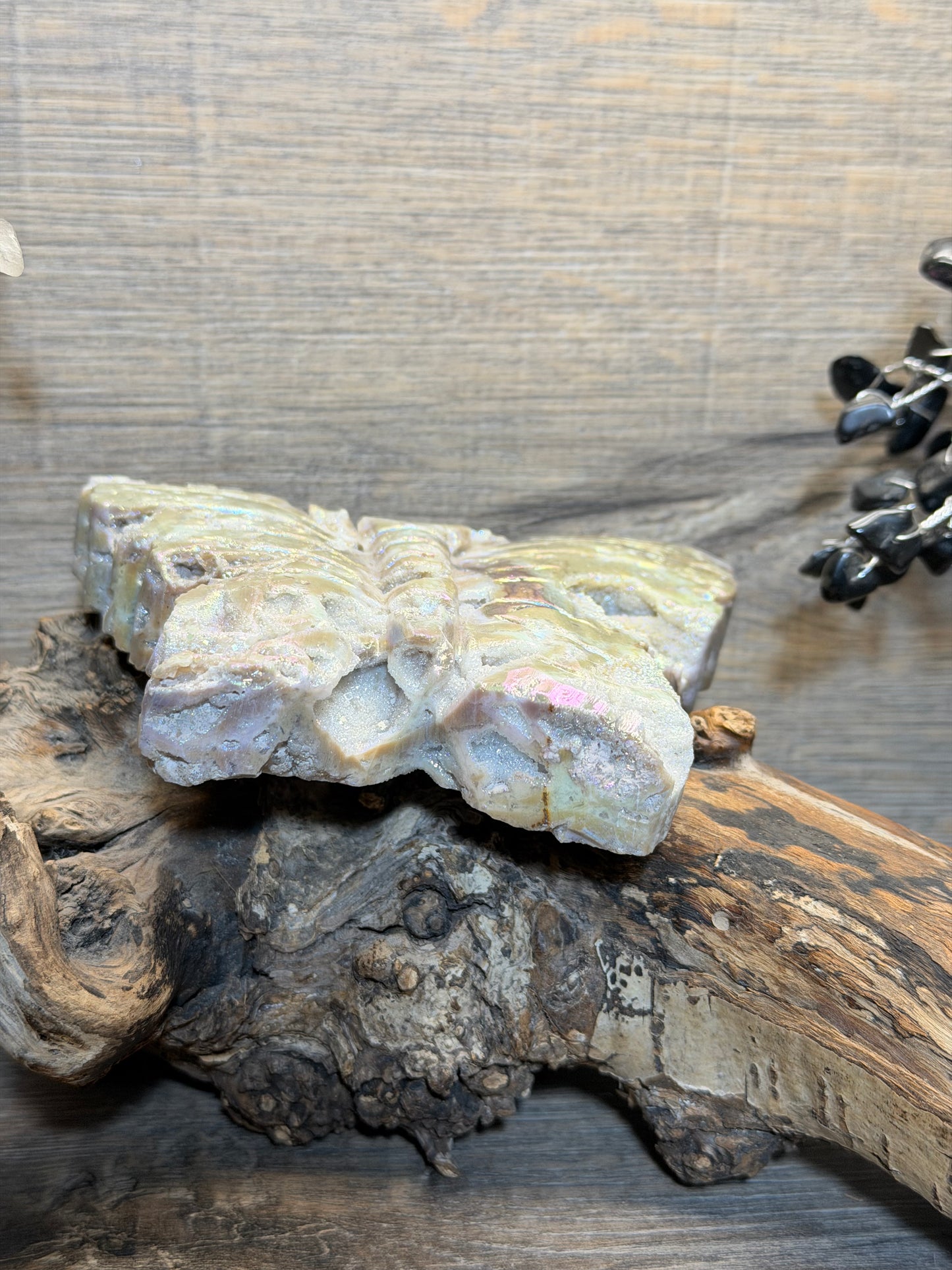 Aura Sphalerite butterfly carving