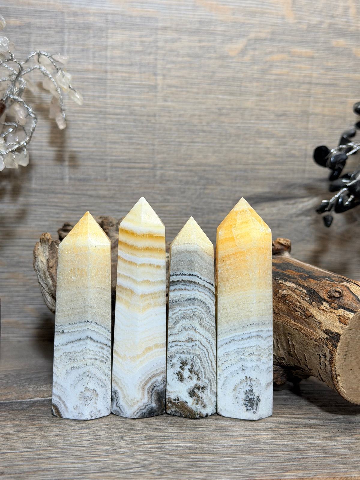 Banded Orange calcite points