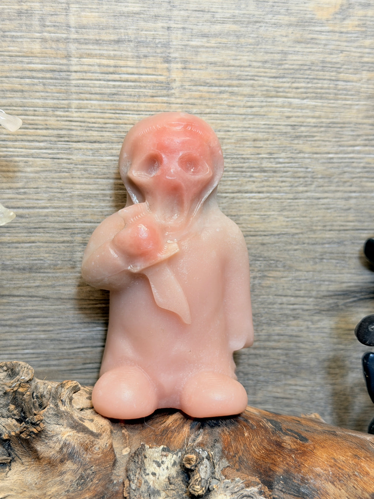 Pink opal scream carving
