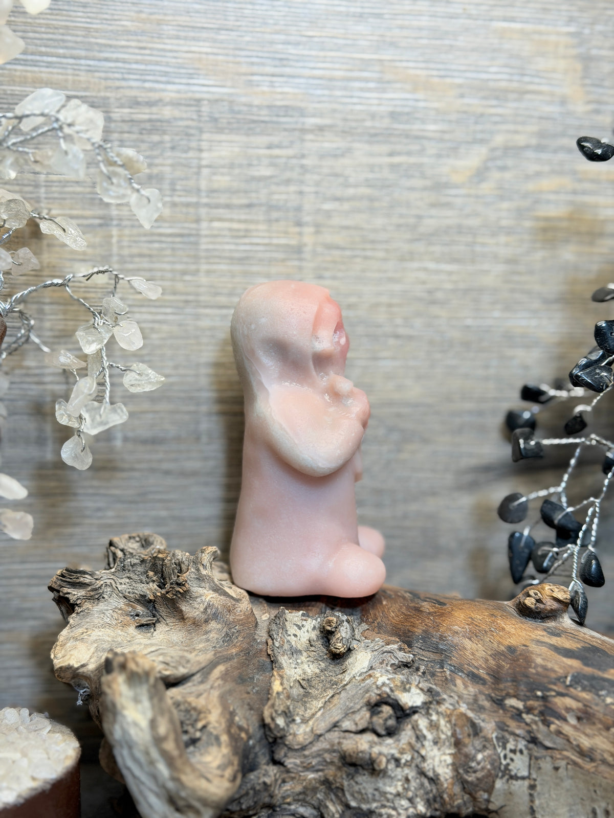 Pink opal scream carving